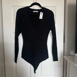NWT Abercrombie black sweater v neck body suit